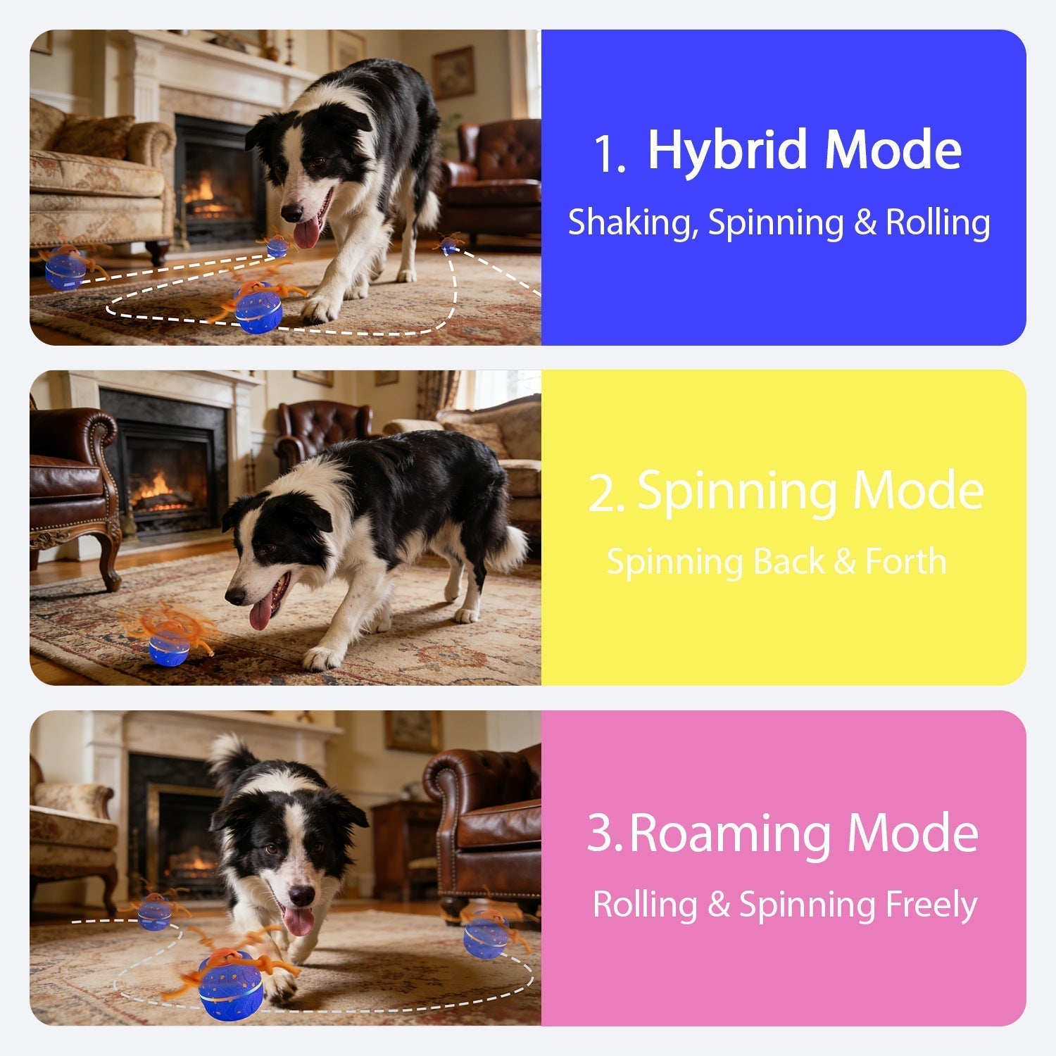 Smart Interactive Dog Ball Automatic Rolling Bouncing Pet Toy