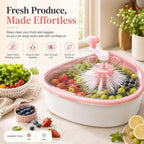 Hand Crank Fruit Vegetable Spinner Cleaner with Drain Basket & Brush