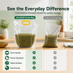 10 Pcs Grain Storage Bags with Handle, Stand‑Up Dry Food Pouches