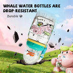 300ml Kids Whale Squirt Leakproof Straw Sippy Cup With Strap
