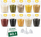 10 Pcs Grain Storage Bags with Handle, Stand‑Up Dry Food Pouches